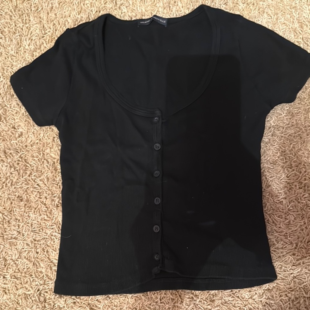 Brandy Melville Black Button Top (barely worn)